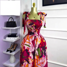 Load image into Gallery viewer, Tropical Leaf Print Sleeveless Beach Jumpsuit
