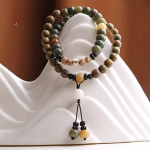 Potala Palace Green Sandalwood Bracelet Women's Buddha Beads Rosary Plate Play Wooden Unpopular Bracelet Men Women