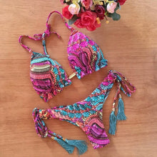 Load image into Gallery viewer, Floral Print High Waist Bohemian Bikini Set
