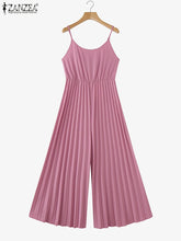 Load image into Gallery viewer, Vintage Sleeveless Wide Leg Bohemian Romper
