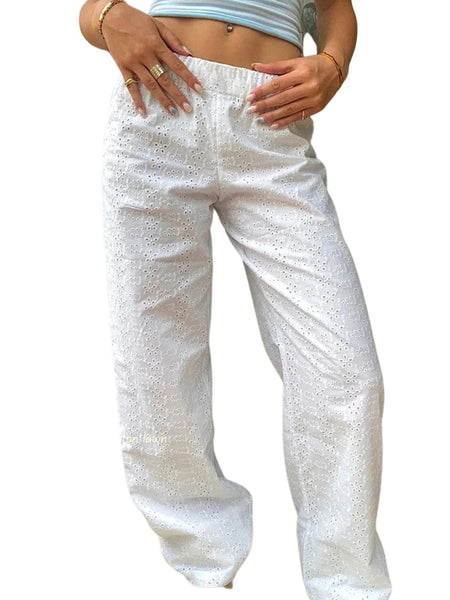 Bohemian Hollow Out Embroidery Lace Pants