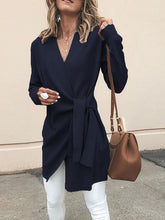 Load image into Gallery viewer, Casual Solid Color V-Neck Long Sleeves Outwear
