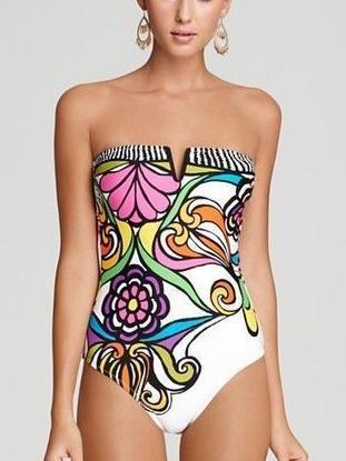 Cotton Halter Color Block Bikinis Swimwear