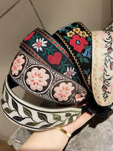 Load image into Gallery viewer, Ethnic Style Retro Embroidery Flowers Small Fresh and Wide-sided Headband
