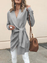 Load image into Gallery viewer, Casual Solid Color V-Neck Long Sleeves Outwear
