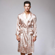 Load image into Gallery viewer, Silk summer men's nightgown bathrobe
