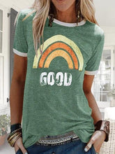 Load image into Gallery viewer, Summer New Rainbow Letter Printing Color Matching Short-sleeved T-shirt
