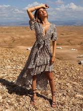 Load image into Gallery viewer, Asymmetric V-neck Bandage Maxi Dress
