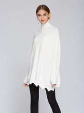 Load image into Gallery viewer, Pretty High Collar Long Sleeve Loose Wave Hem Sweater Tops
