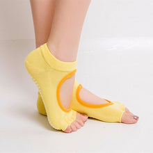 Load image into Gallery viewer, 10 Colors Women Yoga Backless Five Toe Anti-Slip Ankle Grip Socks Dots Pilates Fitness Gym Socks Ladies Sports Socks
