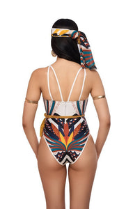 New Totem Print Triangle One-piece Swimsuit