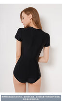 Load image into Gallery viewer, Sexy Conjoined Female Swimwear Hot Spring Short Sleeves Thin Surfing Diving Suit Swimwear
