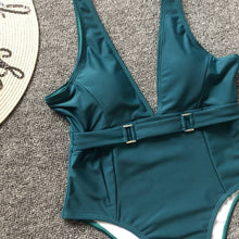 Load image into Gallery viewer, Siamese Swimsuit Solid Color Metal Buckle Sexy Bikini
