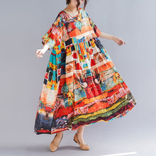 Load image into Gallery viewer, Artistic women&#39;s loose mid-length printed dress
