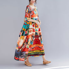 Load image into Gallery viewer, Artistic women&#39;s loose mid-length printed dress

