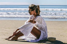 Load image into Gallery viewer, White Sexy Empire Hollow Beach Cover-ups Dress
