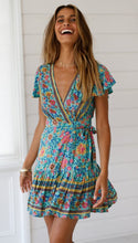 Load image into Gallery viewer, Spring Bohemian Beach Deep V-Neck Large Hem Print Dress

