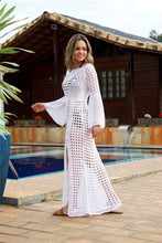 Load image into Gallery viewer, White Sexy Empire Hollow Beach Cover-ups Dress
