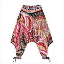 Load image into Gallery viewer, Women&#39;s Bohemian Digital Print Bottom with High Waist Showing Thin and Loose Waisted Lantern Pants

