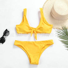 Load image into Gallery viewer, Pure Bikini Split Swimming Suit with Front Button
