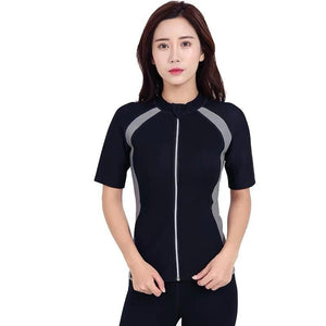 Color Matching Sweat Suit SCR Lady Zipper Sweat Suit Shaping Fat Slimming Suit Yoga Exercise Fitness