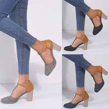Load image into Gallery viewer, Large Size Thick and Suede Wild High Heel Sandals Women
