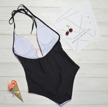 Load image into Gallery viewer, New Printed Color-blocking Geometric One-piece Swimsuit

