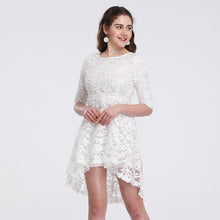 Load image into Gallery viewer, Temperament Waist Skirt Seven-piece Sleeve Slender Lace Dress
