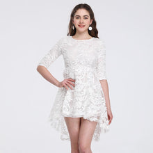 Load image into Gallery viewer, Temperament Waist Skirt Seven-piece Sleeve Slender Lace Dress
