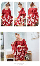 Load image into Gallery viewer, Silk Nightwear Women&#39;s Summer Bats Sleeve Sleeping Skirt Women&#39;s Summer Size Clothing
