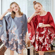 Load image into Gallery viewer, Silk Nightwear Women&#39;s Summer Bats Sleeve Sleeping Skirt Women&#39;s Summer Size Clothing
