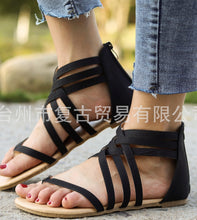 Load image into Gallery viewer, Knitted Toe Roman Sandals Female Summer Flat Large Size Women&#39;s Shoes
