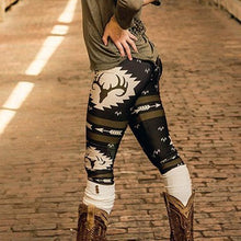 Load image into Gallery viewer, Spring and Autumn hot sale deer head Christmas camouflage printing Europe and the United States outdoor high-elastic legging trousers women
