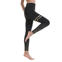 Load image into Gallery viewer, Hot Gold Print Yoga Pants High Waist Elastic Fitness Hips Slimmed Leggings Girl
