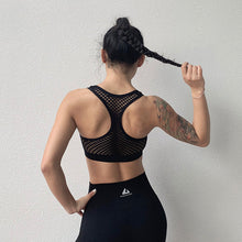 Load image into Gallery viewer, Sports bra shockproof running fitness vest-style ladies gather thin yoga rims-free bras
