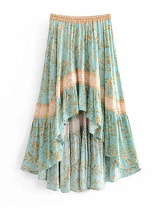 Bohemian Retro Print Big Swing Skirt Beach Skirt