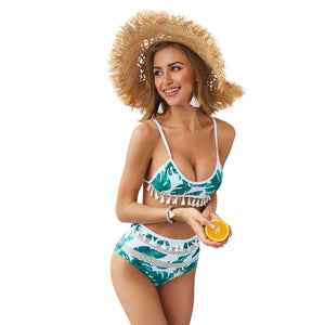 Tassel Stitching Two-piece Swimsuit Bikini