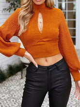 Load image into Gallery viewer, Solid Color Long Sleeve Backless Sweater
