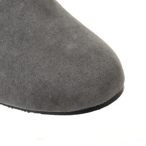 Thick fur snow boots flat Boots over-knee
