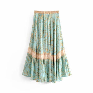 Bohemian Retro Print Big Swing Skirt Beach Skirt