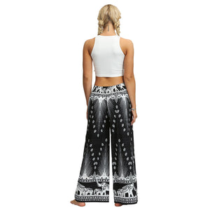 Digital Print Snow Women's Casual Wide Leggings Yoga Pants Fashion Fork Straight Leggings