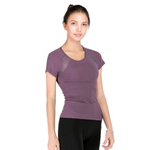 Load image into Gallery viewer, Yoga suit short-sleeved top gathers beauty back sexy mesh sports quick dry fitness yoga suit T-shirt
