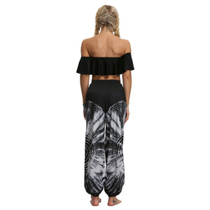 Tie-dyed digital printing casual women's loose knickers Europe and the United States large sports yoga pants summe