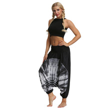 Load image into Gallery viewer, Dyed digital printed women&#39;s sports yoga pants large size loose-fitting lantern dance pants.
