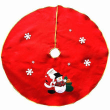 Load image into Gallery viewer, Christmas Santa Claus Tree Skirt Embroidery Decoration Ornaments Xmas Tree Apron
