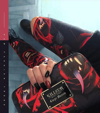 Load image into Gallery viewer, Women&#39;s Dark Gothic Rose Print Knee Cutout Leggings Pants
