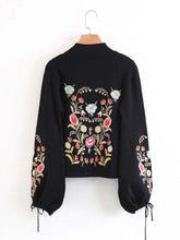 Load image into Gallery viewer, Casual Floral Embroidered Long Lantern Sleeve Women Sweaters
