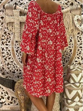 Load image into Gallery viewer, Boho Style Printed Loose Fitting Dress

