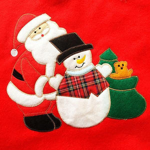 Christmas Santa Claus Tree Skirt Embroidery Decoration Ornaments Xmas Tree Apron