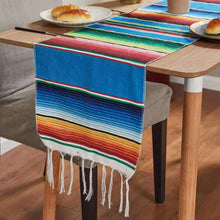 Load image into Gallery viewer, Mexican style party tablecloth table flag tassel woven tablecloth
